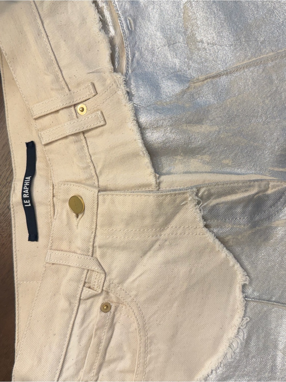 Jacquemus Silver Metallic Women's Jeans - Picture 4 of 4